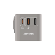 Load image into Gallery viewer, Momax UA18 I-World+ 70W GaN 3-Port + AC Travel Adapter w/ Built-in USB-C Cable
